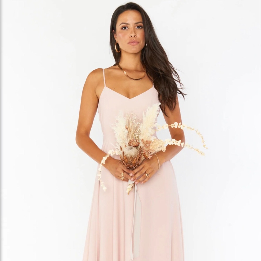 Show Me Your MuMu Faith Maxi Dress in Dusty Blush Crisp